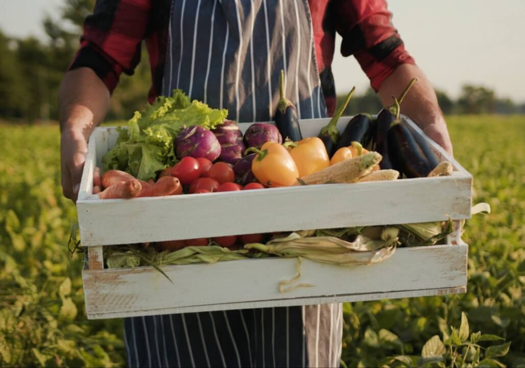 Verduras frescas de la finca en Medellín